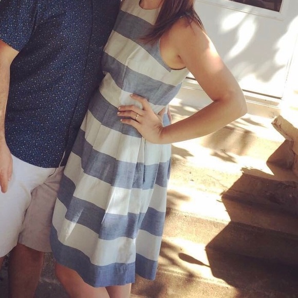 Gap Blue and White stripe pocket dress