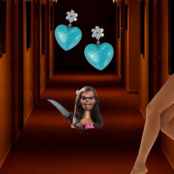 "Styling Head" Swarovski Heart Earrings - Picture 3 of 4