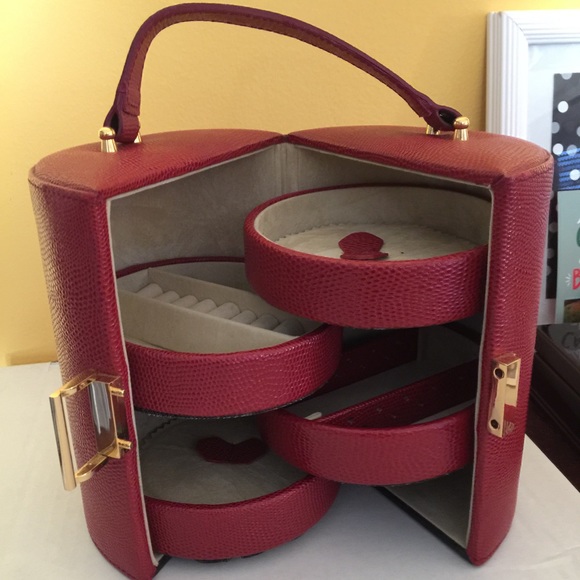 Jewelry storage and carry case RED texture