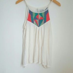 AE Loose Tunic Tank with Geometric Stitching