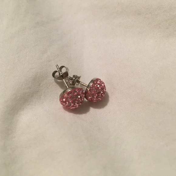 Pink rhinestone studs