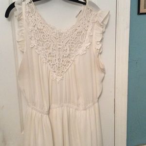 Plus size cream dress