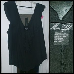 Women's plus size black blouse