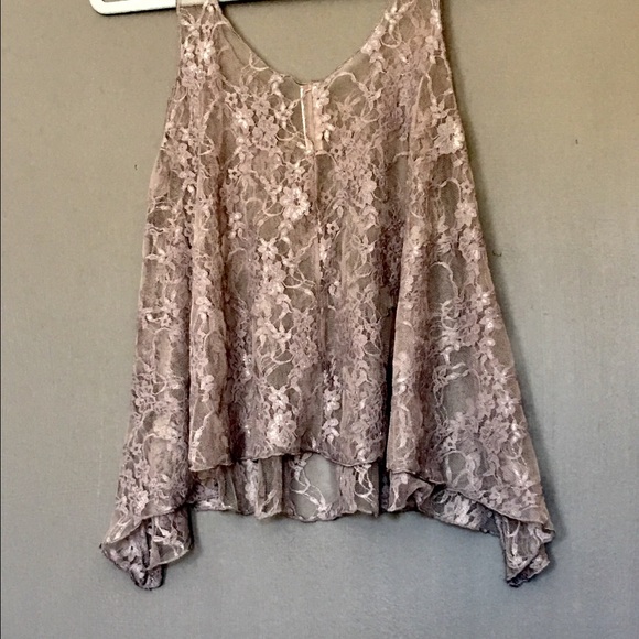 Grey lace tank top - Picture 2 of 2