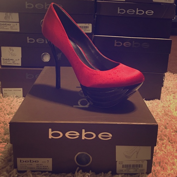 RED BEBE HEELS