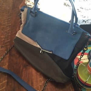 Beautiful color block leather purse