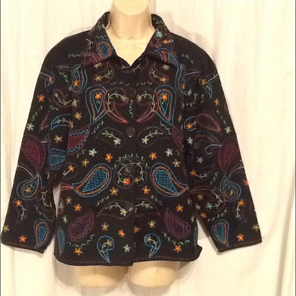 Units Black Embroidered Paisley Jacket M