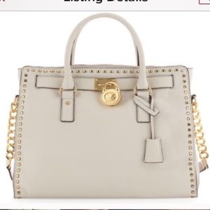 Michael Kors Hamilton East/West Satchel in Vanilla