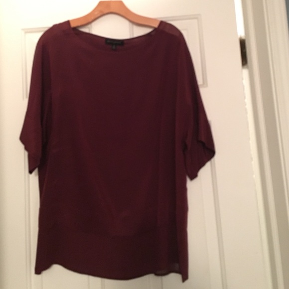 Banana Republic blouse with sheer trim.