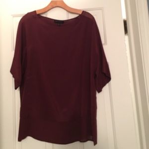 Banana Republic blouse with sheer trim.