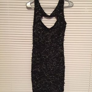 Black and silver mini bodycon dress
