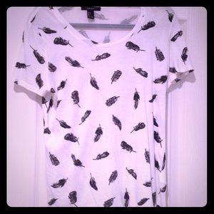 Feather printed top