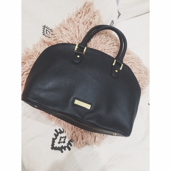 Zara Handbags - Joy and Iman black leather dome satchel