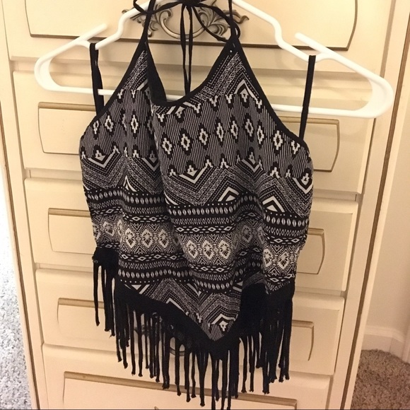 Tribal print crop top