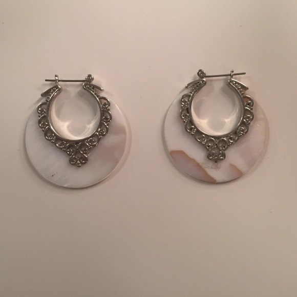 Jewelry - Silver and Off White Earrings