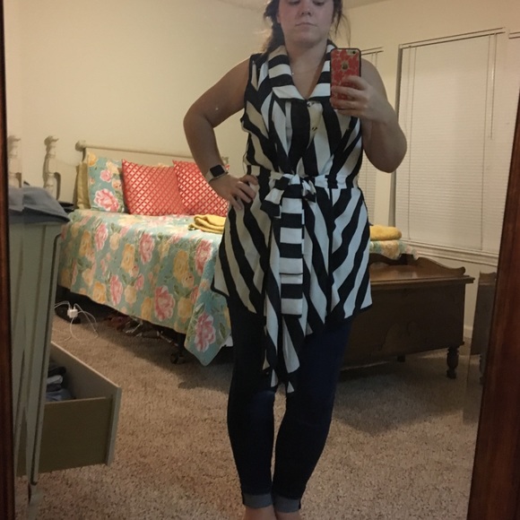 Black and white striped top