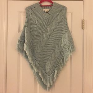 Banana Republic Cashmere Poncho Baby Blue XS/S