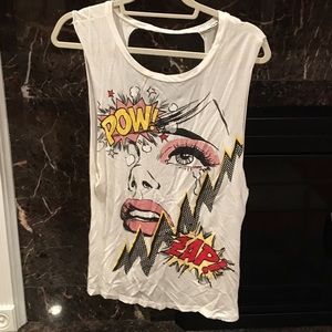 Cool layering comic tunic tee