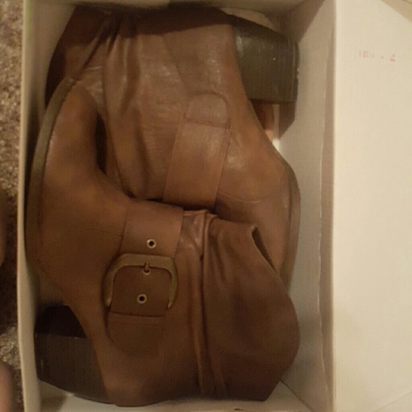 Ankle booties with buckle