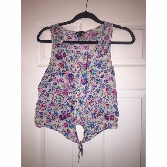 Forever21 Floral Tank Top Size Large