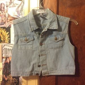 American Apparel crop denim vest