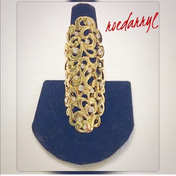  Filigree Gold Knuckle Ring - Picture 3 of 3