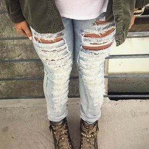 Distressed jeans