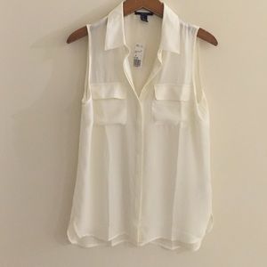 New!! With tags, white sheer shirt