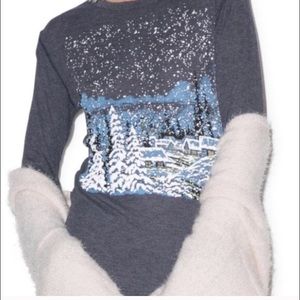 NWT Wildfox snowy cabin thermal sz L