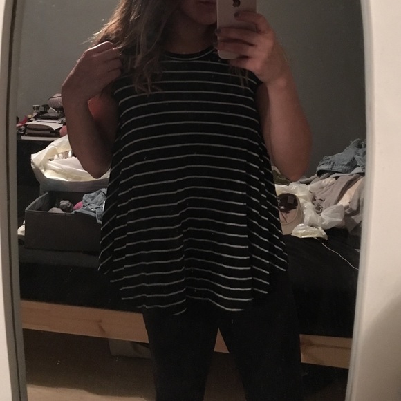 LA Hearts Striped Flowy Top