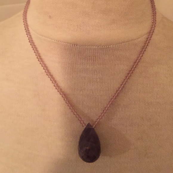 Amethyst teardrop beaded choker