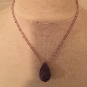 Amethyst teardrop beaded choker