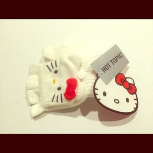 Hot Topic Hello Kitty White Convertible Gloves