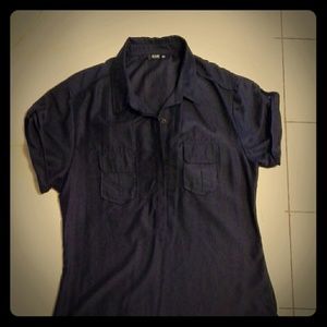 Classy navy blue blouse