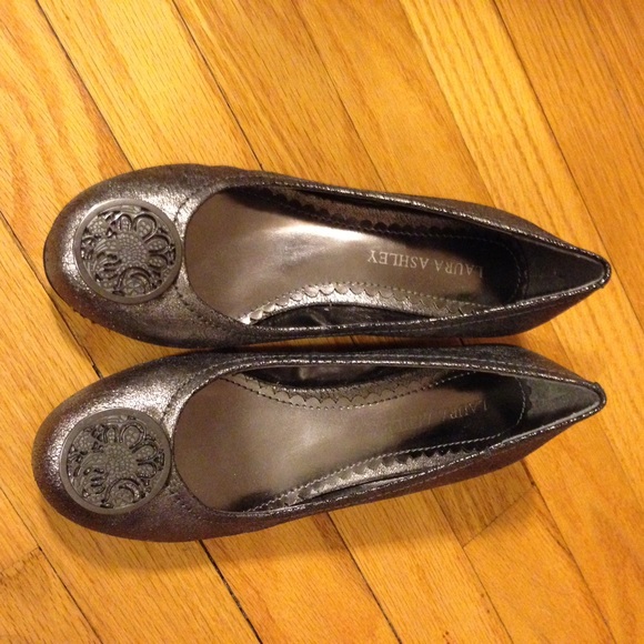 Silver Laura Ashley wedges