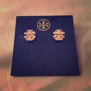 Tory Burch Small T Logo Stud Earrings