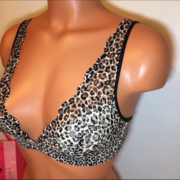NEW PINK VS LACE BRALETTE ANIMAL PRINT - Picture 3 of 4