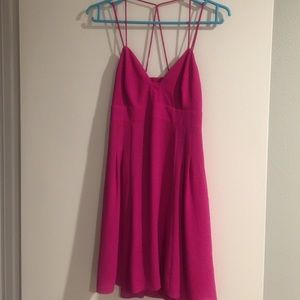 Express magenta strappy dress with cutout back