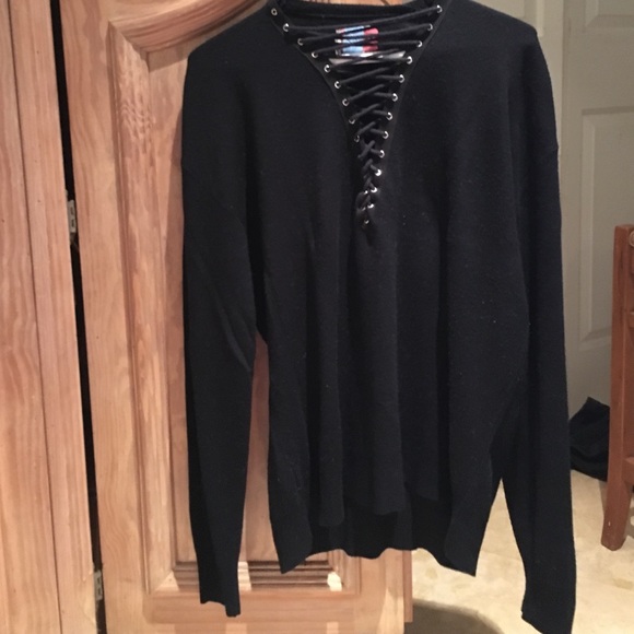 Lf lace up sweater