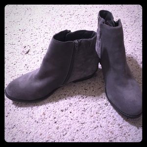 Genuine Leather Grey Gray Ankle Boots