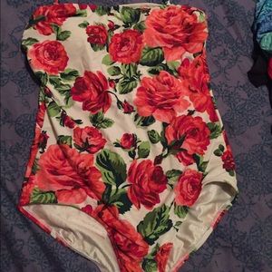 One piece swimsuit with halter