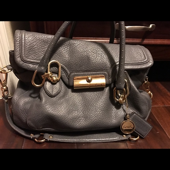 Coach limited blue leather bag