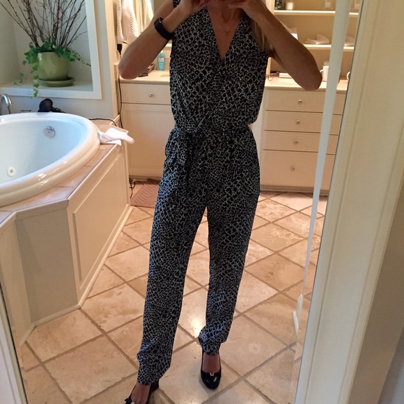 DVF black and white jumpsuit