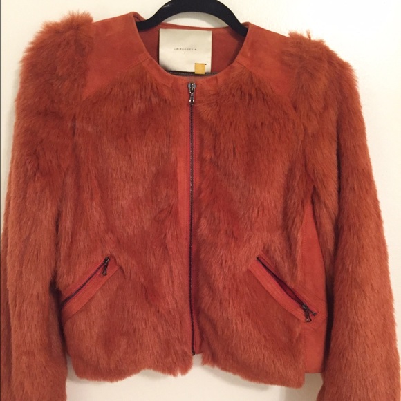 Burnt sienna Leifsdottir faux fur jacket! - Picture 1 of 3