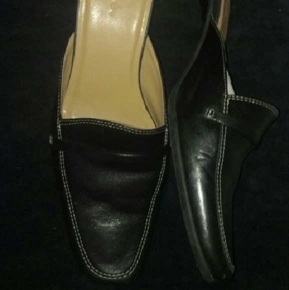 Leather Black Heels