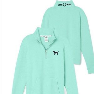 VS PINK Seafoam Boyfriend Half Zip