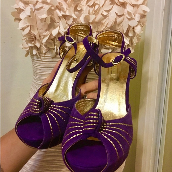 New Arden B. purple Suede heels 7.5