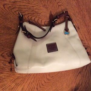 Dooney Bourke white brown shoulder bag purse