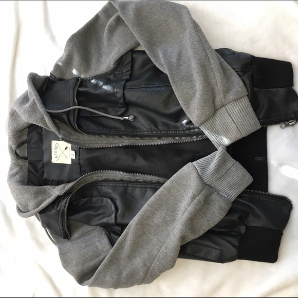 La Hearts leather sweatshirt jacket - Picture 1 of 4