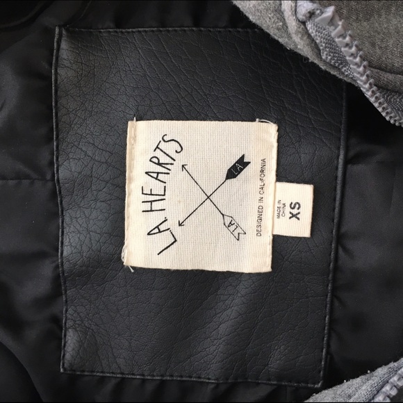 La Hearts leather sweatshirt jacket - Picture 2 of 4